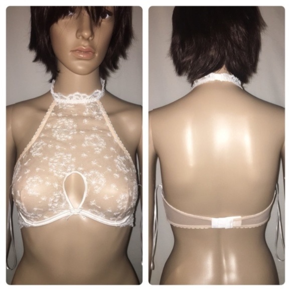 LAST ONE!! New Victoria’s Secret Dream Angels Embroidered Sexy Halter Bra 32D - Picture 1 of 13
